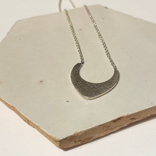 Zilveren collier leaf small