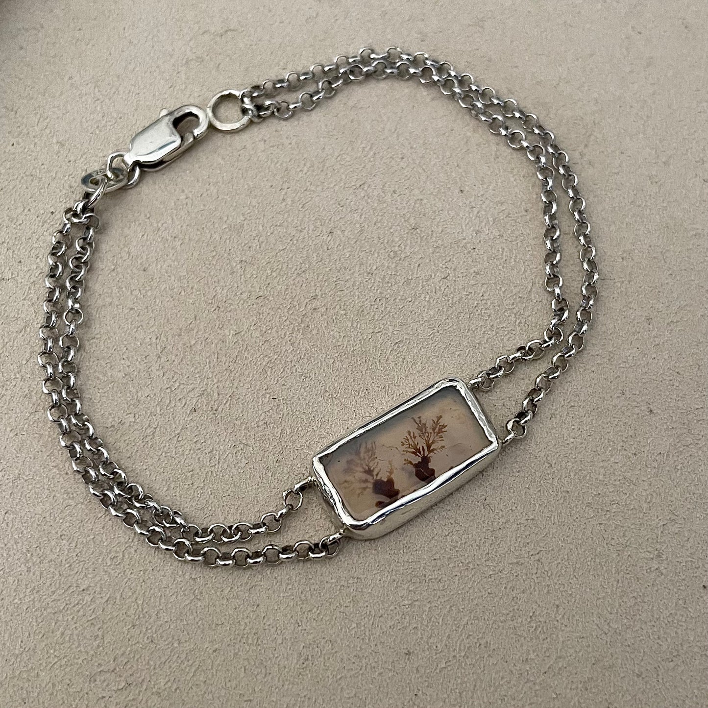Zilveren armband met dendriet quartz