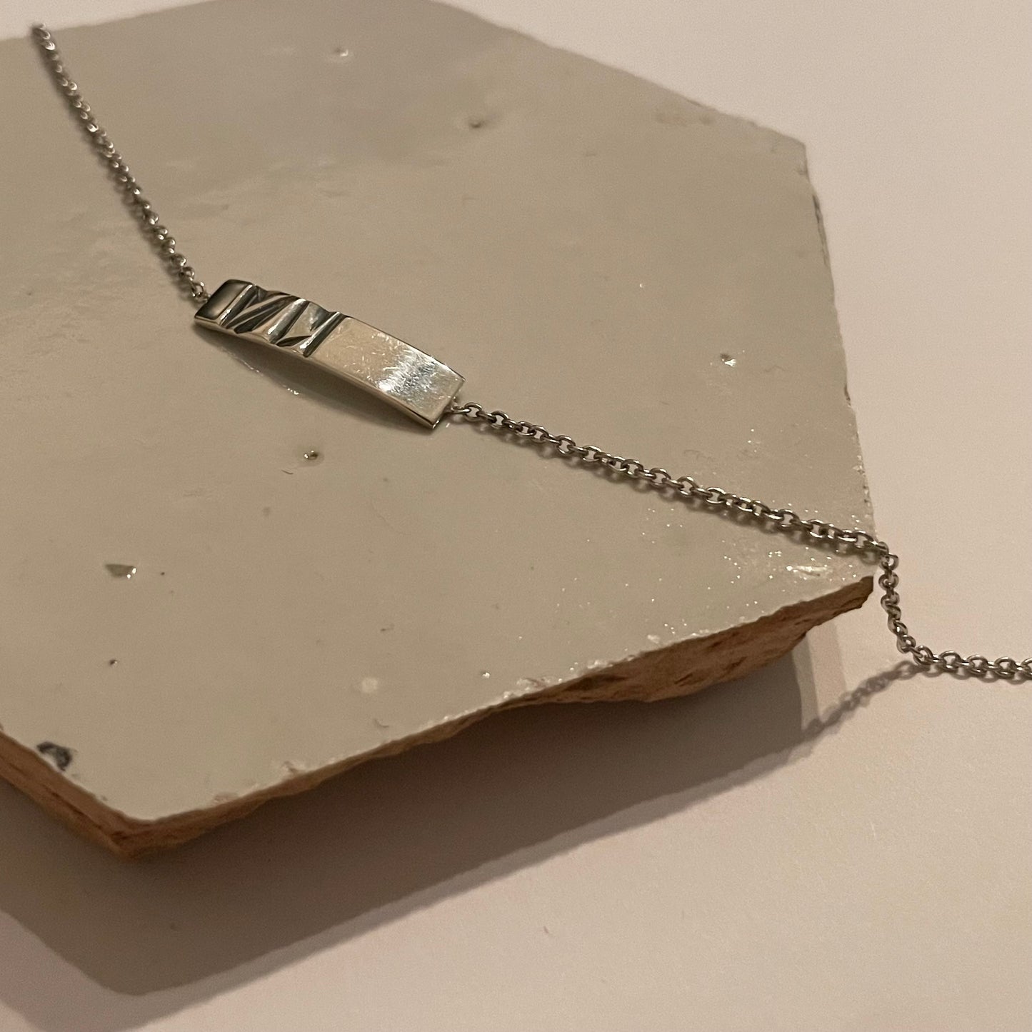 Zilveren armband geometric stripe