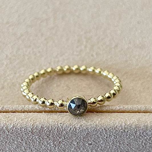 Gouden ring met roos geslepen diamant