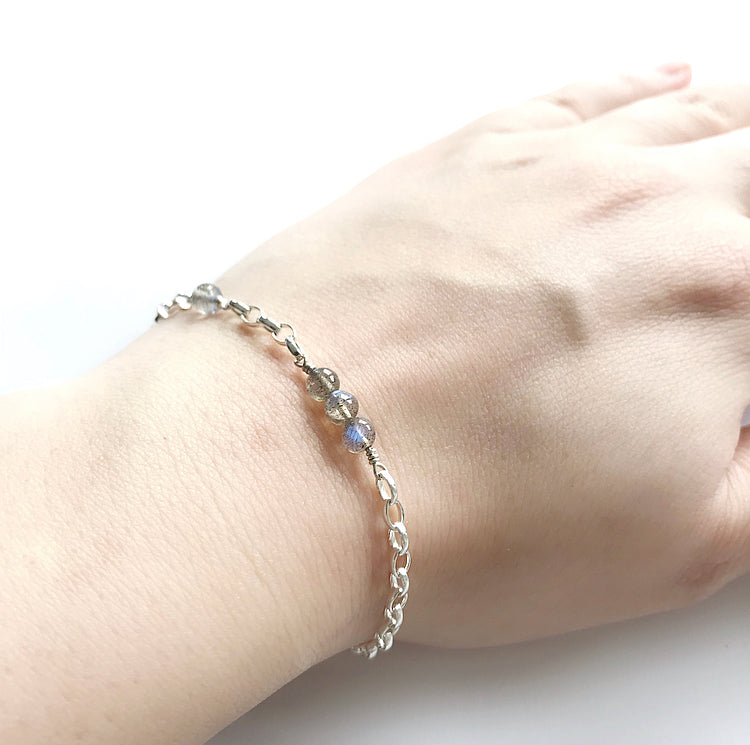 Zilveren armband met labradoriet