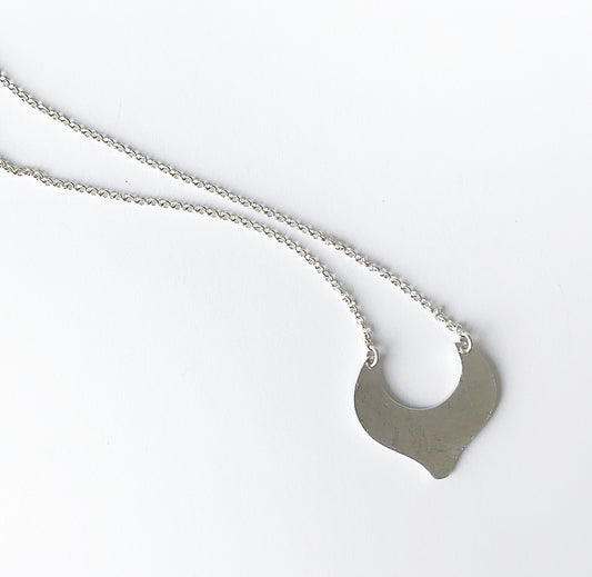 Zilveren collier leaf big