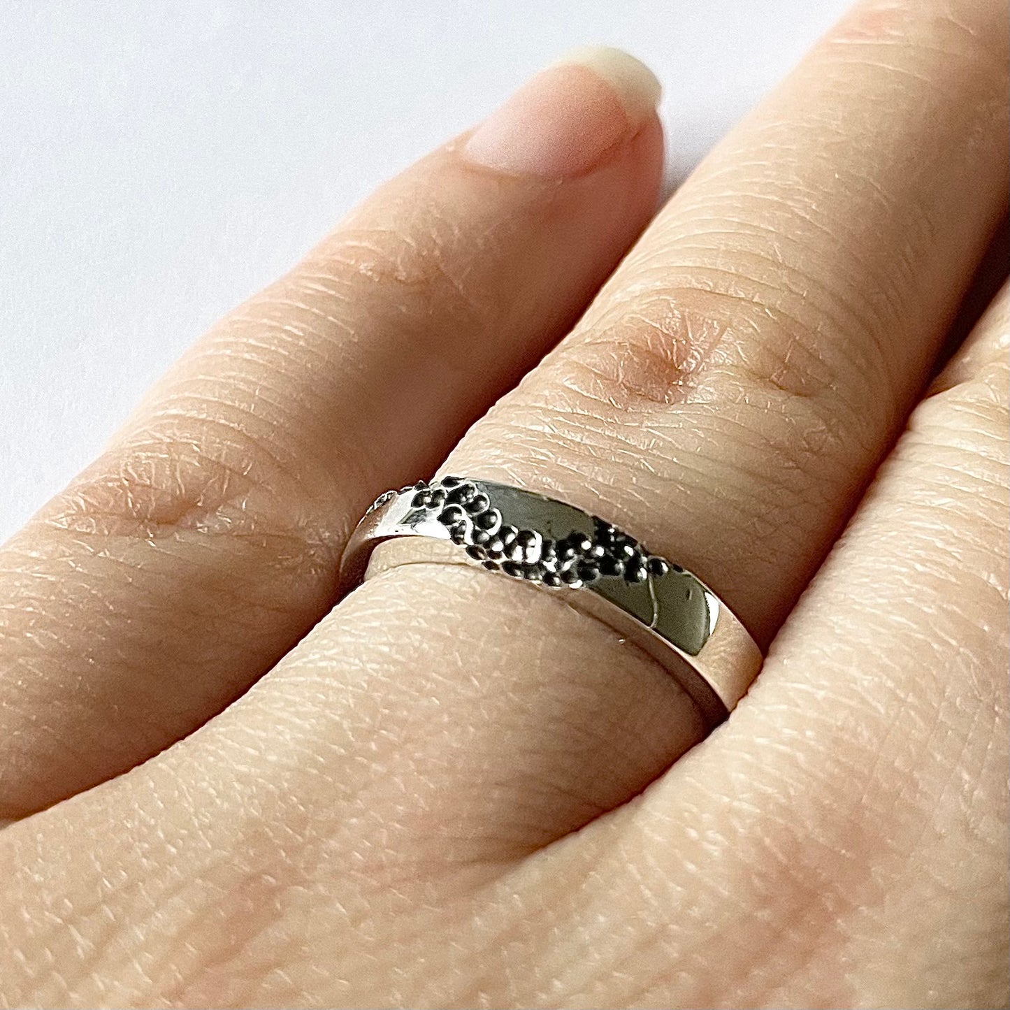 Zilveren ring organic
