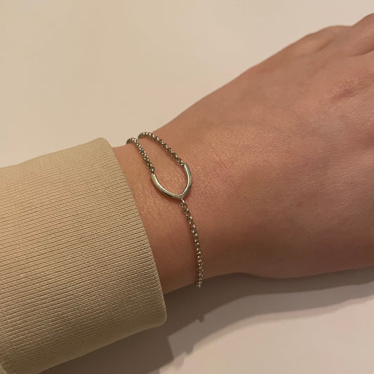 Zilveren armband organic one open