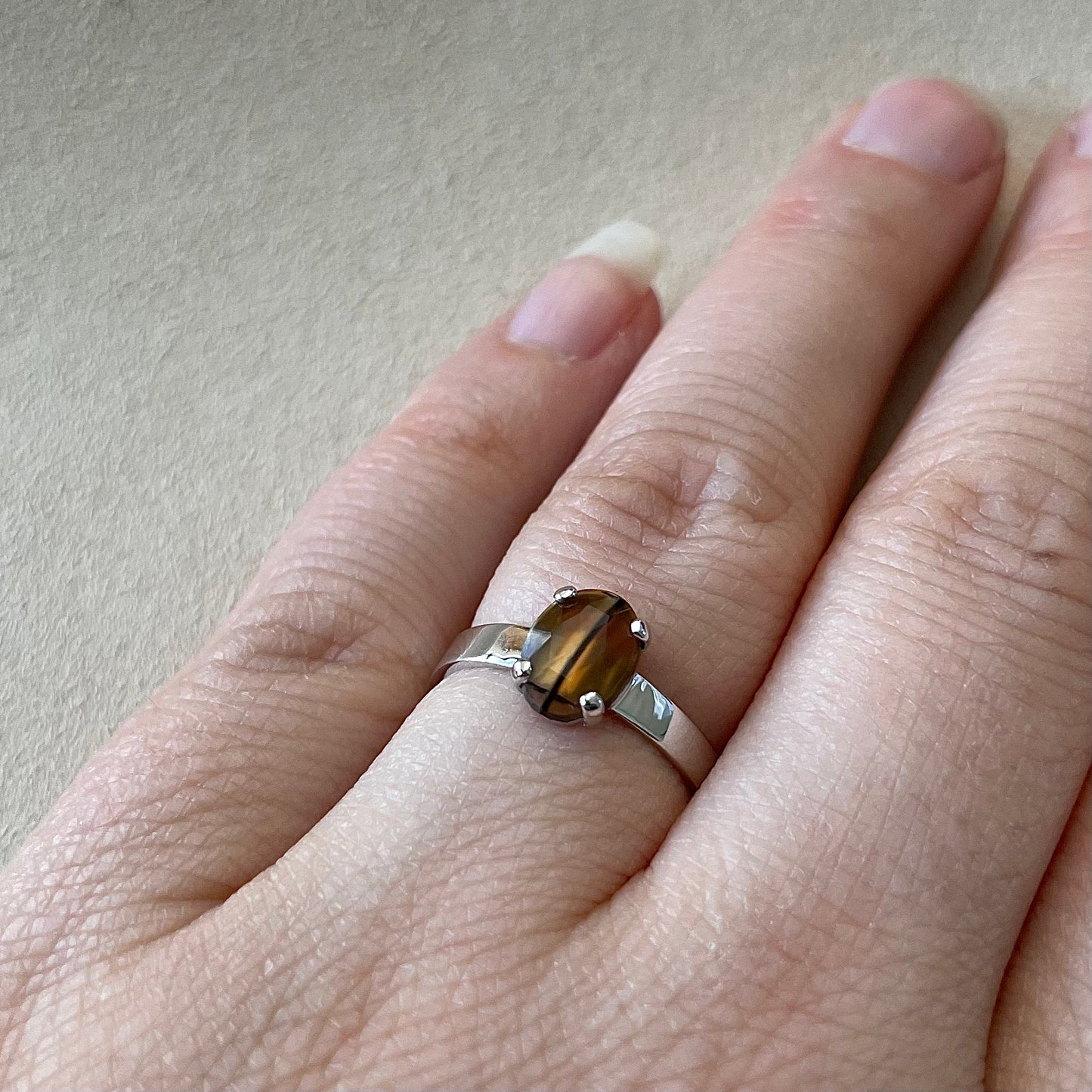 Zilveren ring met montana agaat