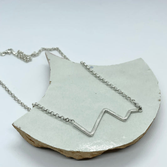 Zilveren zigzag collier