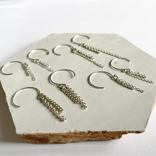 Zilveren oorbellen schakeltjes