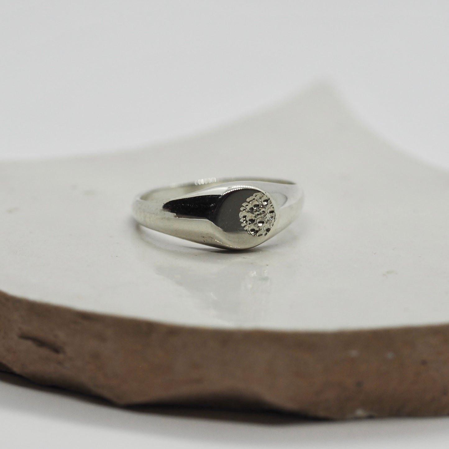 Zilveren signet ring moon