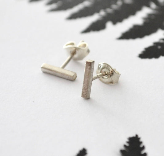 Zilveren oorbellen staafjes