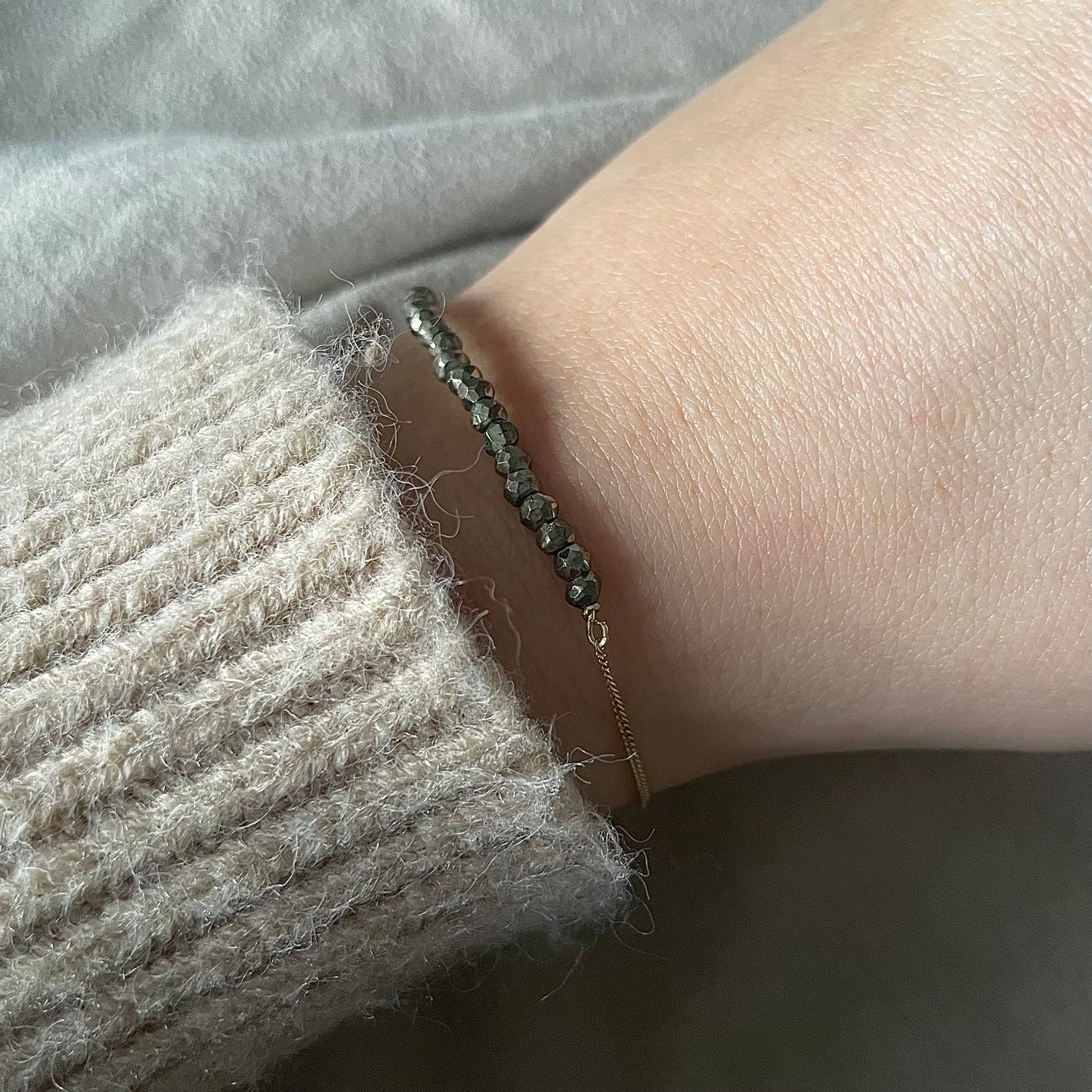 Gouden armband met pyriet
