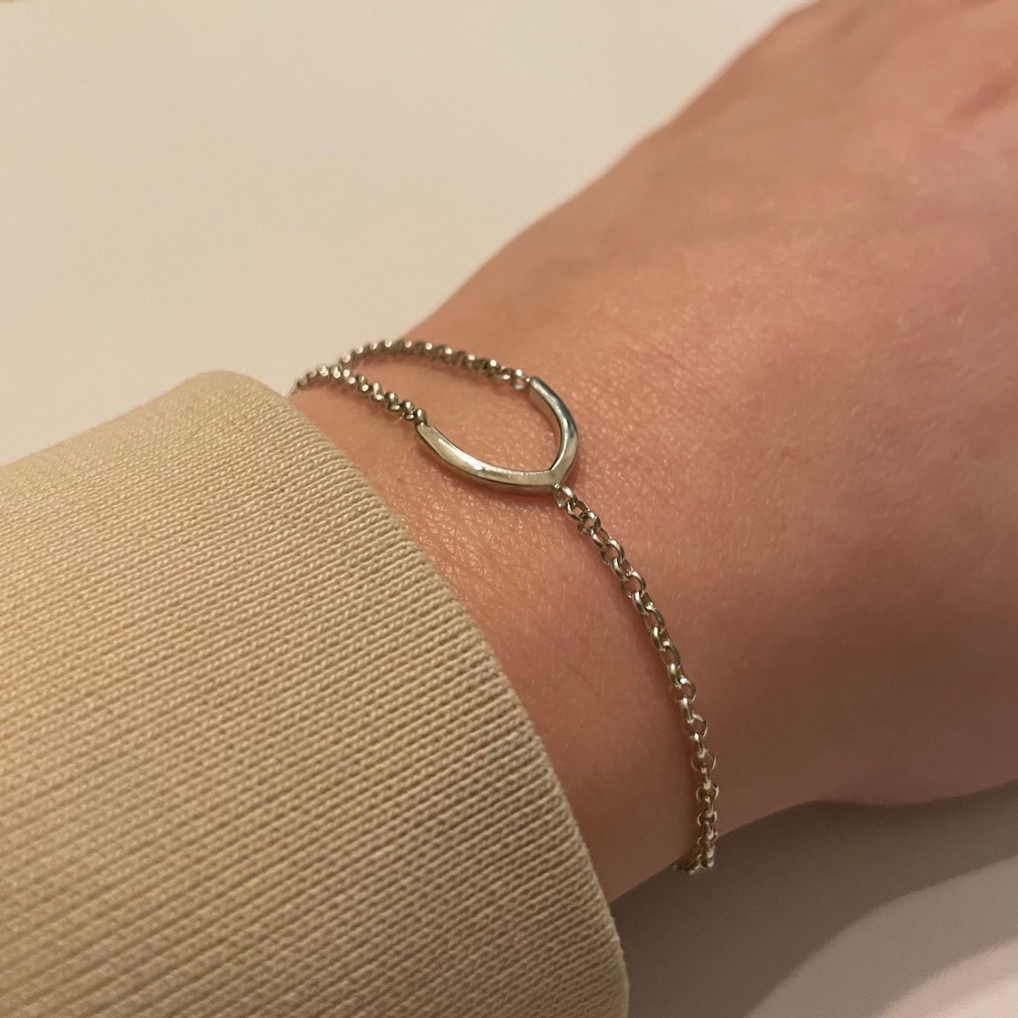 Zilveren armband organic one open