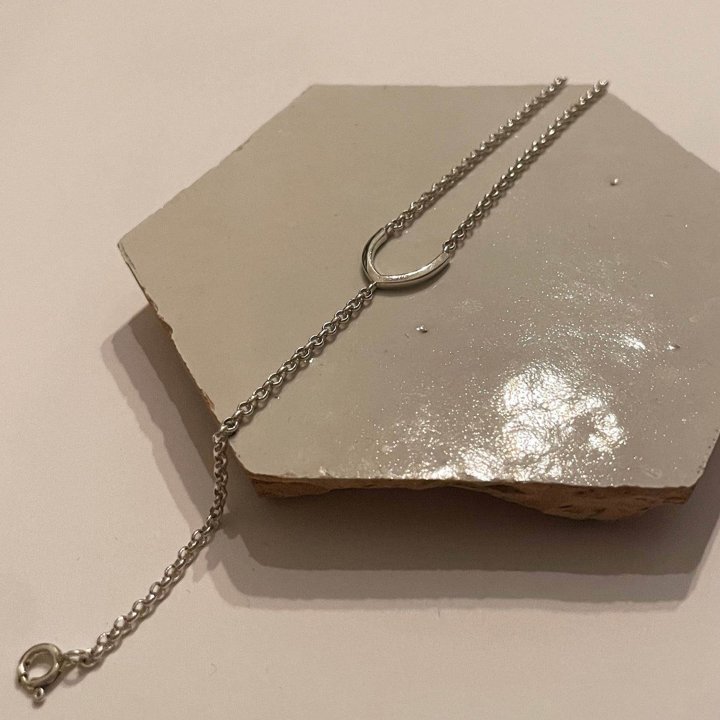 Zilveren armband organic one open