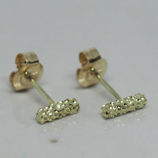 Gouden oorknoppen Organic stripe