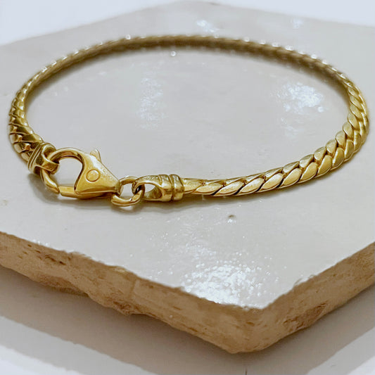 Gouden armband platte gourmet schakel