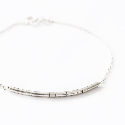 Zilveren little tube armband