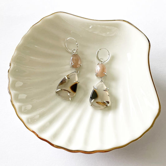 Zilveren oorbellen met edelstenen