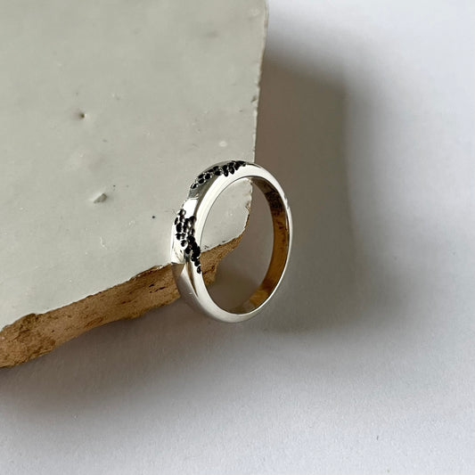 Zilveren ring organic