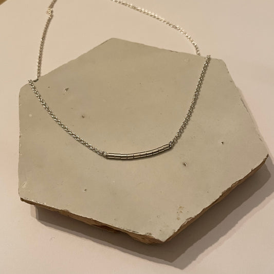 Zilveren collier little tube