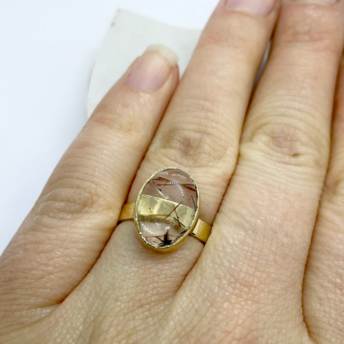 Gouden ring met rutiel quartz