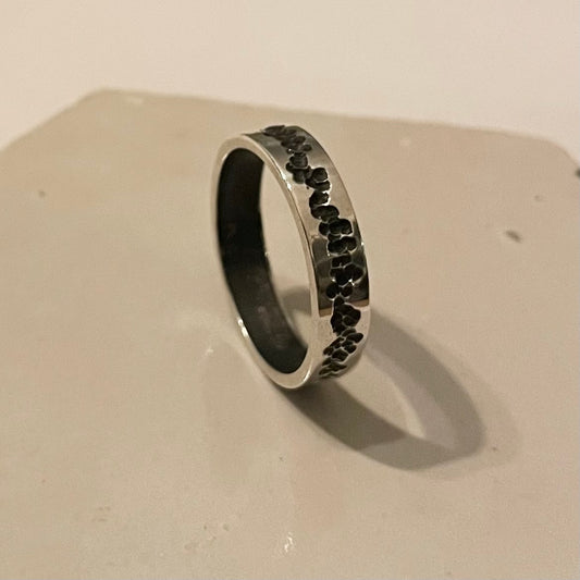 Zilveren ring organische