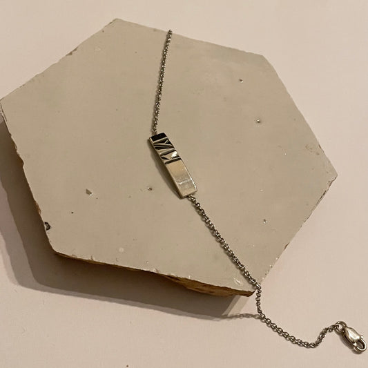 Zilveren armband geometric stripe