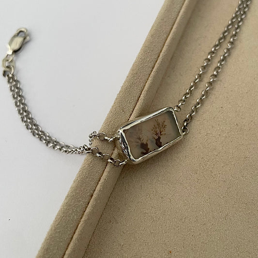 Zilveren armband met dendriet quartz