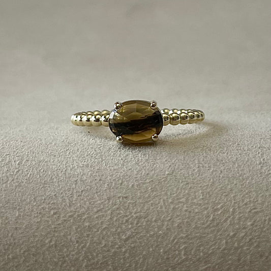 Gouden ring met montana agaat