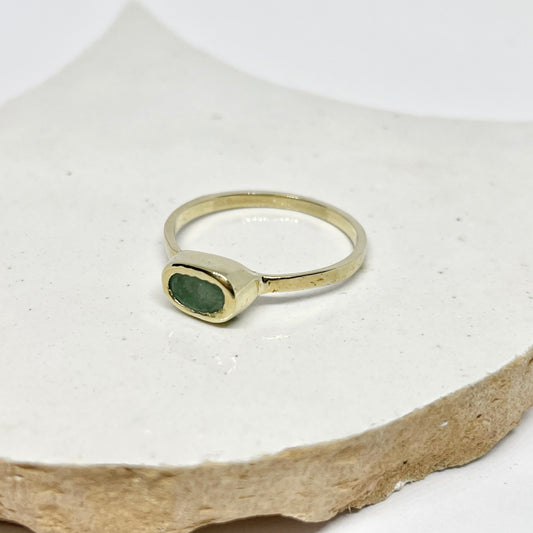 Gouden ring met chrysoprase